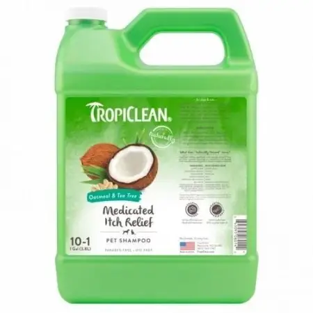 Шампунь Tropiclean Овсяный с экстрактом чайного дерева, лечебный, для собак и котов, 3,8 л
