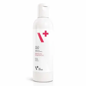 Vet Expert Benzoic Shampoo Антибактеріальний протигрибковий шампунь для котів і собак із жирною шкірою, 250 мл