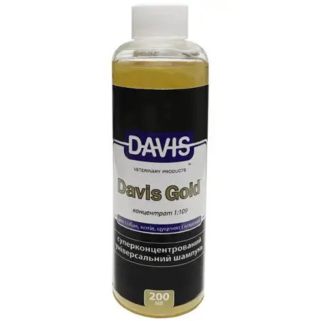 Davis Gold Shampoo ДЭВИС ГОЛД суперконцентрированный шампунь для собак и кошек, 200 мл