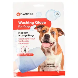 Flamingo Washing Glove Dog ФЛАМІНГО РУКАВИЦА-СЕРВЕТКА для миття без води собак , L, 20х15,2х0,2 см