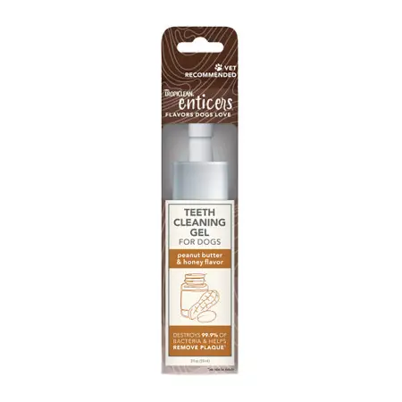 Гель TropiClean ( Тропиклин ) для ухода за полостью рта Enticers Арахисовое масло и мед (No Brush), для собак, 59 мл