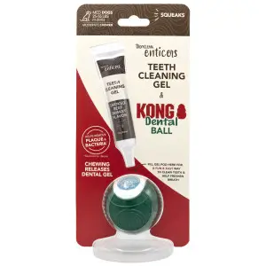 Набір TropiClean ( Тропіклін ) для догляду за ротовою порожниною Enticers кулька Kong М/гель зі смаком копченої яловичої грудки 29,6мл