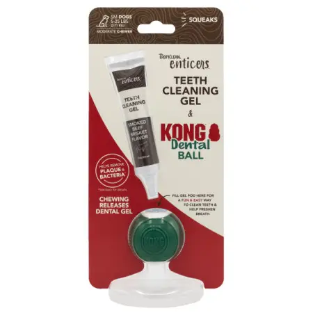 Набор TropiClean ( Тропиклин ) для ухода за полостью рта Enticers шарик Kong S/гель со вкусом копченой говяжьей грудки 29,6мл