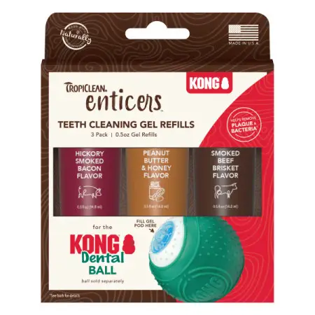 Набор TropiClean (Тропиклин) гелей с разными вкусами Enticers для шарика Kong, 3х14,8мл