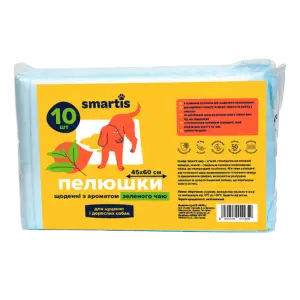 Пелюшки Smartis щоденні з ароматом зеленого чаю 45*60см, 28г/3г (10шт)
