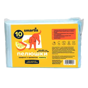 Пелюшки Smartis щоденні з ароматом лимону 60*90см, 60г/8г (10шт)