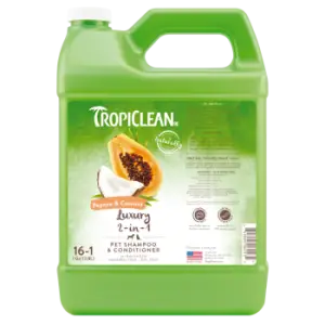 Кондиционер шампунь Tropiclean Папайя и кокос, концентрат 1:16, увлажняющий, для собак и кошек, 9,5 л