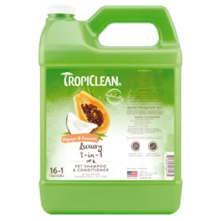Кондиционер шампунь Tropiclean Папайя и кокос, концентрат 1:16, увлажняющий, для собак и кошек, 9,5 л