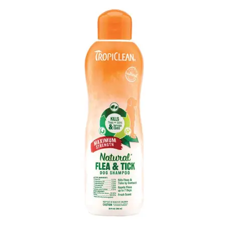 Шампунь TropiClean ( Тропіклін ) Flea & Tick Максимальна сила від бліх і кліщів, для собак, 592 мл