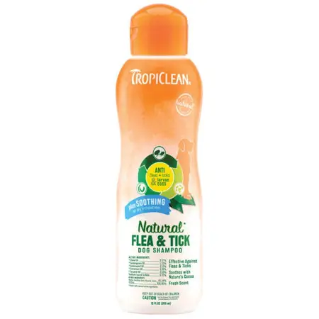Шампунь TropiClean ( Тропіклін ) Flea & Tick Заспокійливий від бліх і кліщів, для собак, 592 мл