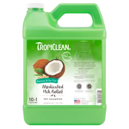 Шампунь Tropiclean Овсяный с экстрактом чайного дерева, концентрат 1:10, лечебный, для собак, 9,5л