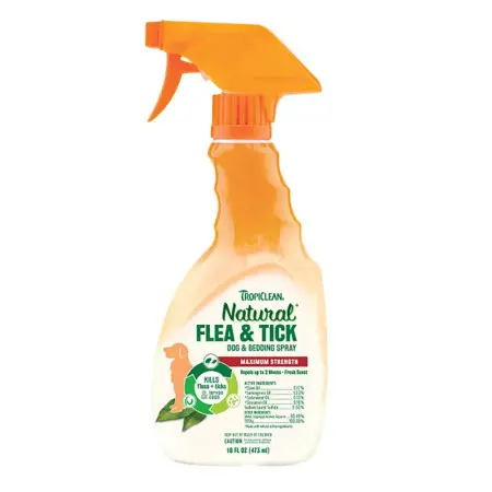 Спрей TropiClean (Тропиклин) Flea & Tick Максимальная сила, от блох и клещей, для собак, 473 мл