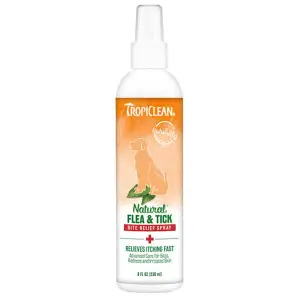 Спрей TropiClean ( Тропіклін ) Flea&Tick Заспокійливий, проти подразнення від укусів бліх і кліщів, для собак і котів, 236 мл