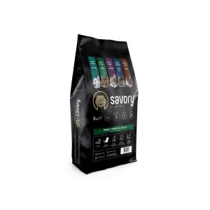 Сухий корм Savory для стерилізованих котів, з індичкою та качкою, 8 кг